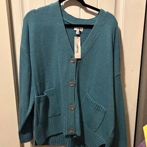 Chic Teal Button-Up Cardigan by [Brand]